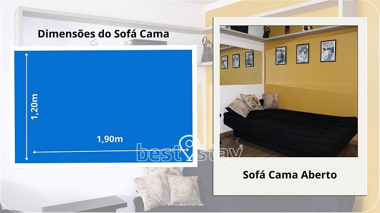 i203A- Studio Luxo, Ar Condicionado e Garagem