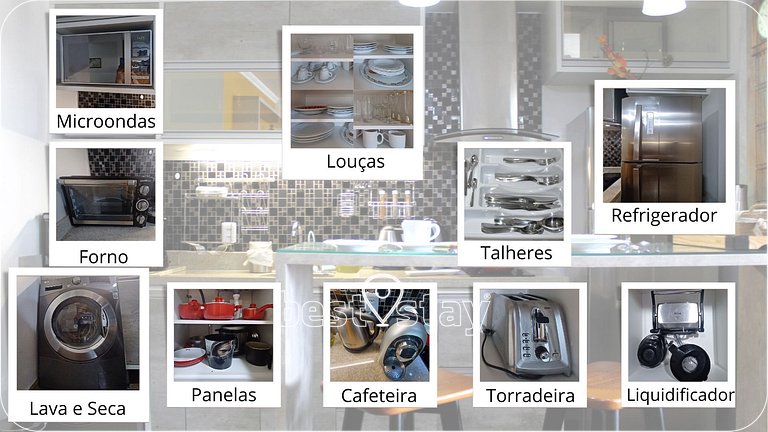 i203A- Studio Luxo, Ar Condicionado e Garagem