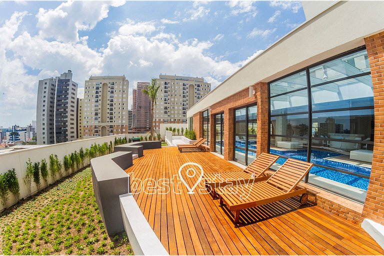 i203A- Studio Luxo, Ar Condicionado e Garagem