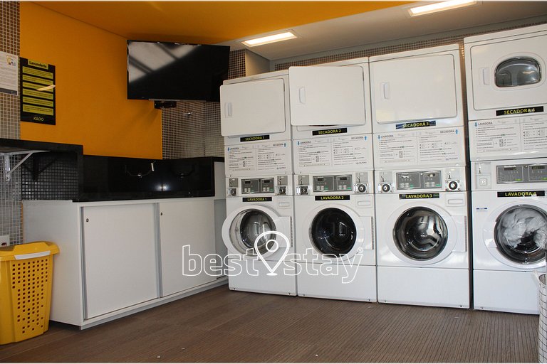 i203A- Studio Luxo, Ar Condicionado e Garagem