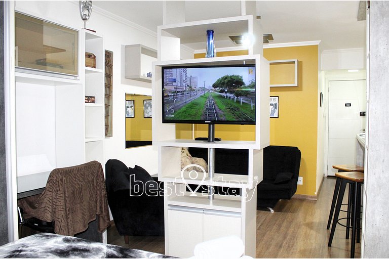 i203A- Studio Luxo, Ar Condicionado e Garagem