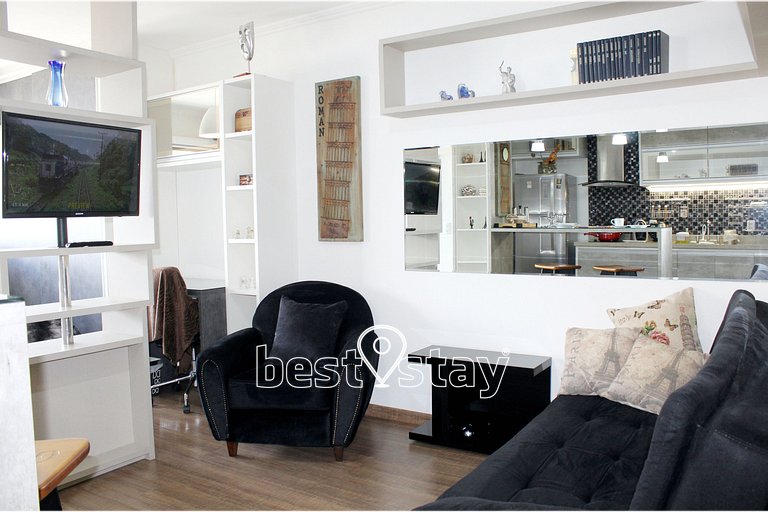 i203A- Studio Luxo, Ar Condicionado e Garagem