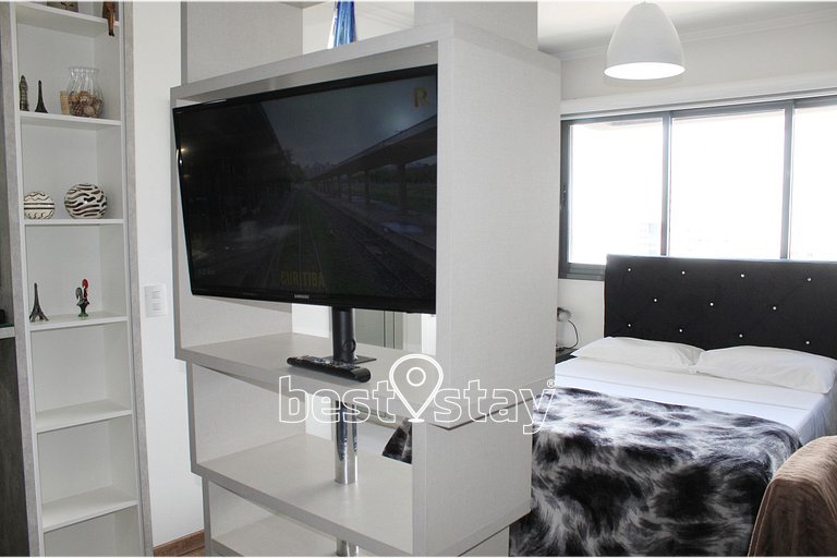 i203A- Studio Luxo, Ar Condicionado e Garagem