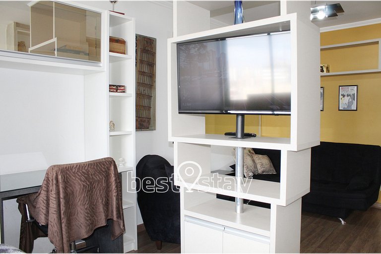 i203A- Studio Luxo, Ar Condicionado e Garagem