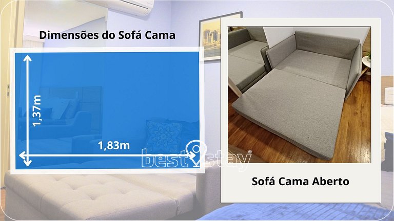 sa810 - Ar condicionado, varanda e vaga de garagem
