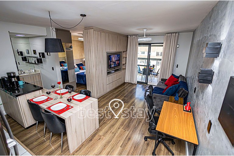 ZEN -1 quarto, churrasqueira, vaga de garagem 131B