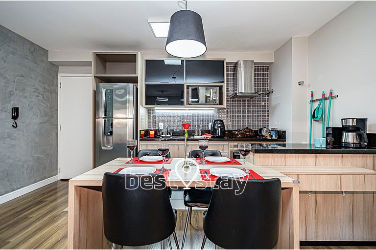 ZEN -1 quarto, churrasqueira, vaga de garagem 131B