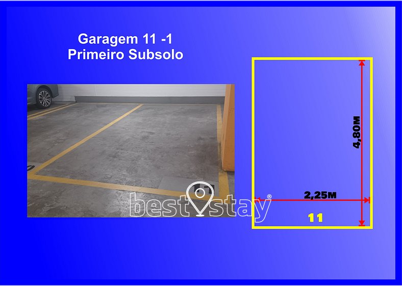 i083B - Studio Sossego, Ar Condicionado e Garagem